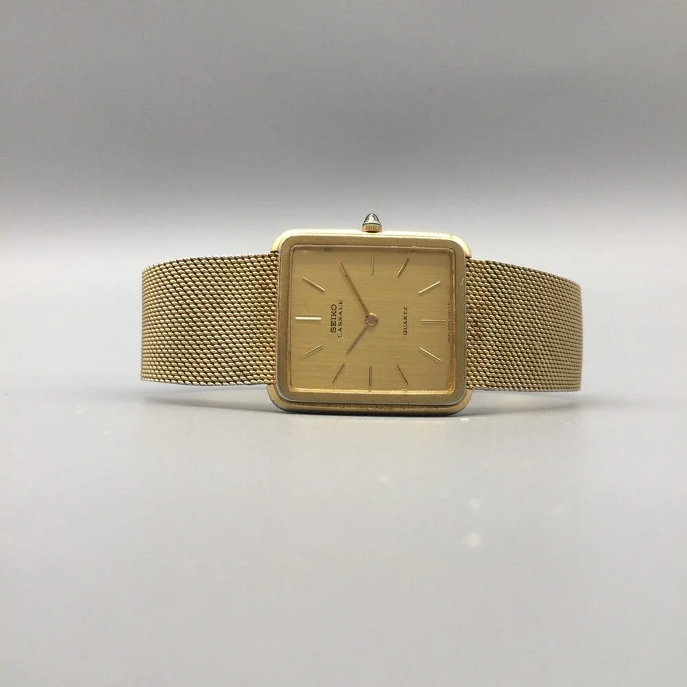 Vintage Seiko Lassale Womens Watch 29mm Gold Tone 6020-5039 7.25